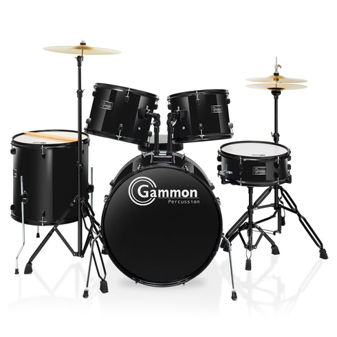 OPEN BOX - 5-Piece Beginner Full Size Adult Drum Set - Black